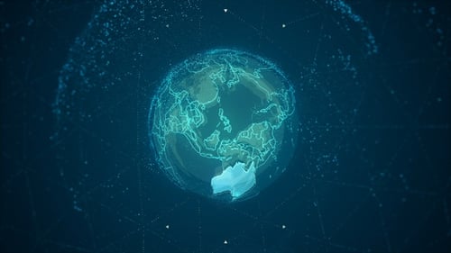 Australischer Kontinent auf der rotierenden Erde 4K