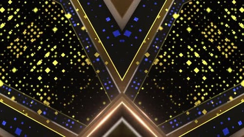 Stair Stage Glitter 3 Elegant Gold Particle Music Show Tunnel Blue Loop