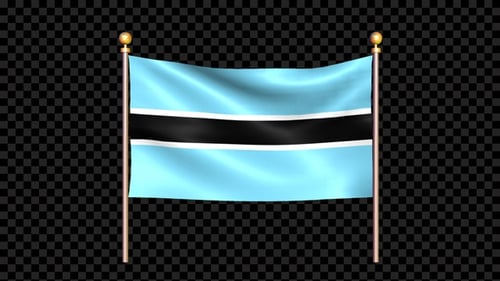Realistic Waving Flag of Botswana Animation