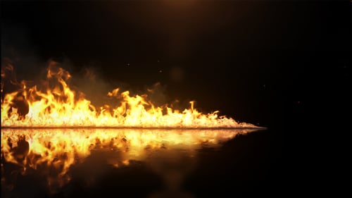 Dynamic Fire Line Logo Reveal with Intense Sparks and Reflection