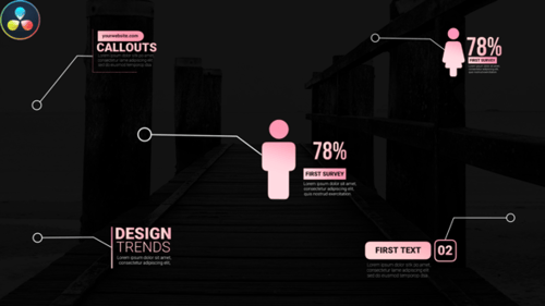 Modern Animated Callout Titles for Information Display