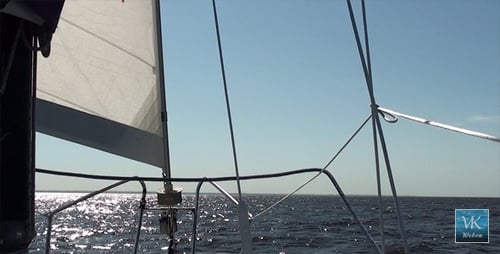 Sailboat Journey on a Sparkling Ocean