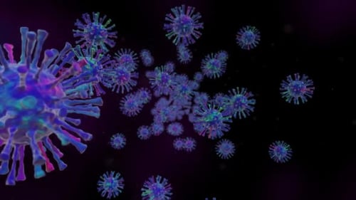 Animated 3D Virus Particles Moving Loop Background