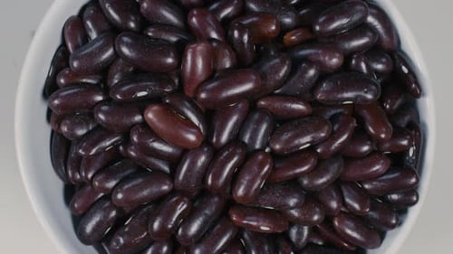 Rotating Close Up of Kidney Beans in Bowl