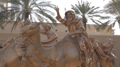 a Statue of a Bedouin on a Camel