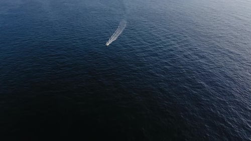 Boat Is Moving Fast Blue Water