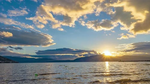 Beautiful Sunset Time Lapse over Ocean Water