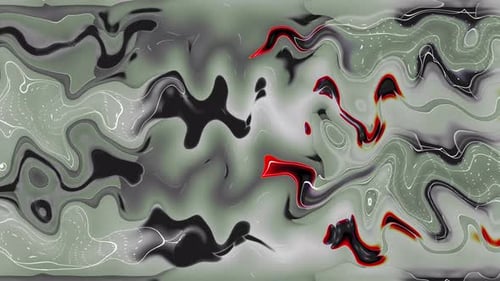 Abstract Fluid Wavy Motion Background with Red and Black Shapes