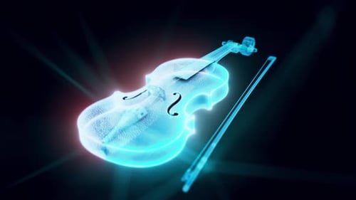 Violin Hologram Close Up 4k