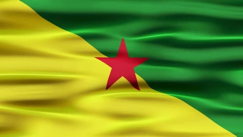 French Guiana Flag Waving Seamless Loop