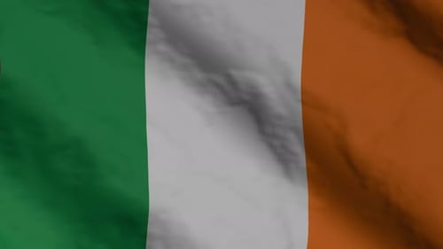 Realistic Waving Flag of Ireland