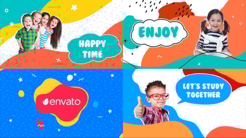 Playful Kids Photo and Video Slideshow with Dynamic Cartoon Transitions