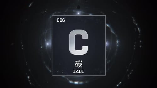 Futuristic Carbon Periodic Table Element Animation