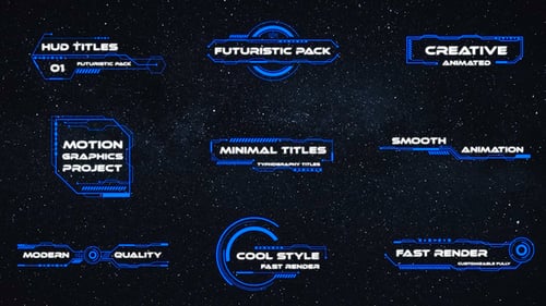 Animated Futuristic HUD Titles and Lower Thirds Pack