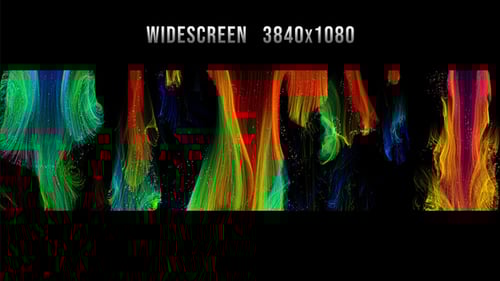 Fluid Abstract Rainbow Lines Flowing Widescreen Background