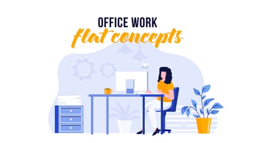 Travail de bureau - Flat Concept