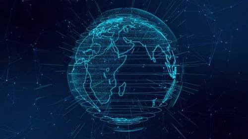 Digital Earth Globe Network Connection Loop