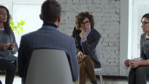 Support Group Meeting for Mental Health in Bright Room