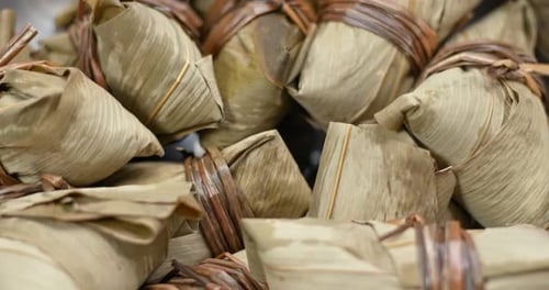 Pile of delicious traditional Chinese zongzi