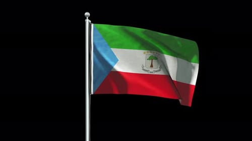 Equatorial Guinea Flag Waving Seamless Loop Animation