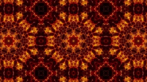 Abstract Fractal Fire Kaleidoscope Loop 4K 03