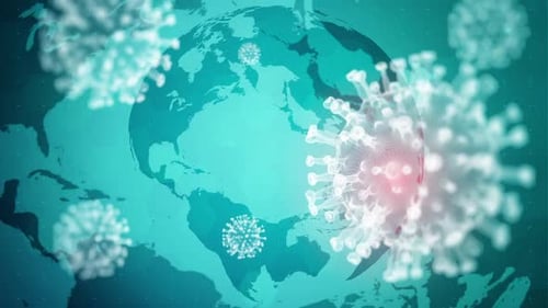 Animated Global Virus Spread Medical Background