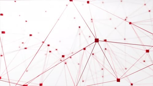 Netzwerkanimation Verbundener Cube auf weißem Hintergrund