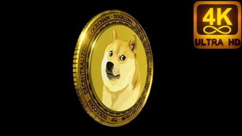 Peer To Peer Cryptocurrency Digital Coin Dogecoin Futuristic Video Meme Coin 3D Art Logo 4K hi-tech