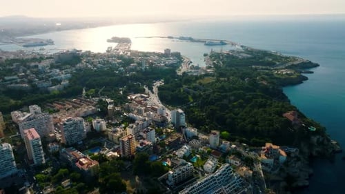 Vista aérea de la capital de Mallorca Palma De Mallorca en España