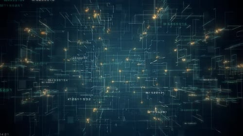 Futuristic Data Network Digital Stream Loop