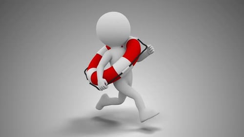 3D Man Lifeguard Running Loop with Alpha