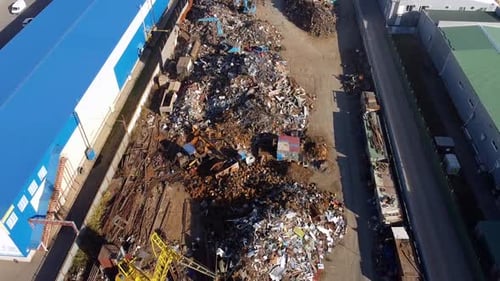 Scrap Metal Yard Aerial View