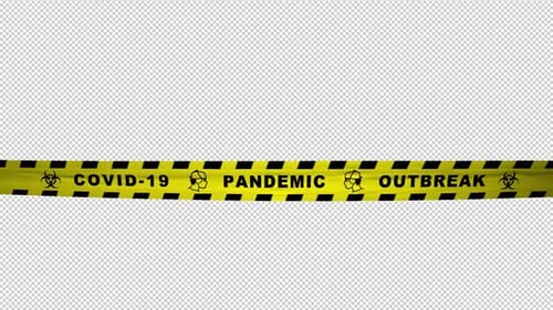 Warning Tape - Covid 19 - Pandemic Outbreak - 4K Loop