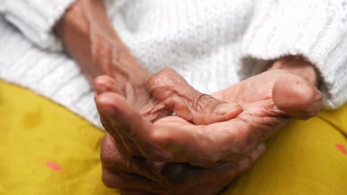 Detailed Close Up of Senior Adult Hands