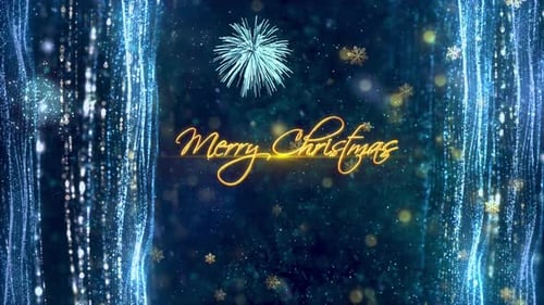 Festive Christmas Title Reveal with Glowing Particles