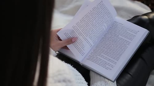 Girl Reading a Book in Park Woman Green