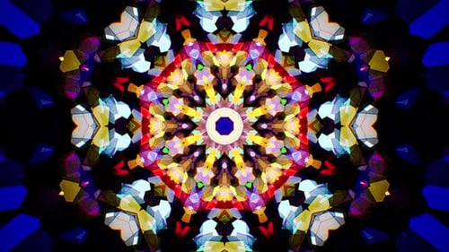 Colorful Stained Glass Kaleidoscope Loop 4K 01