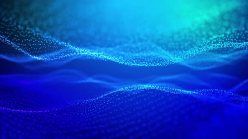 Abstract Blue Digital Wave Particle Background Animation