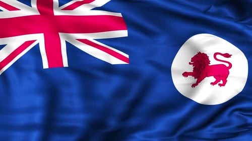 Tasmania State Flag Waving Animation Loop
