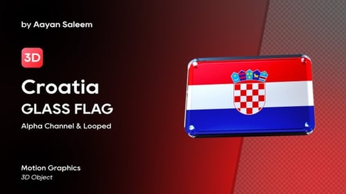 Croatia Flag 3D Glass Badge