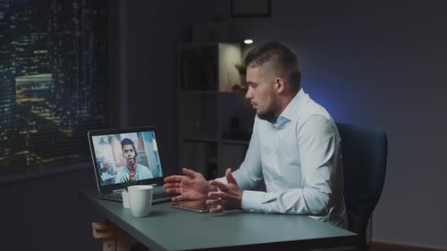 Team Meeting on a Video Call in the Office