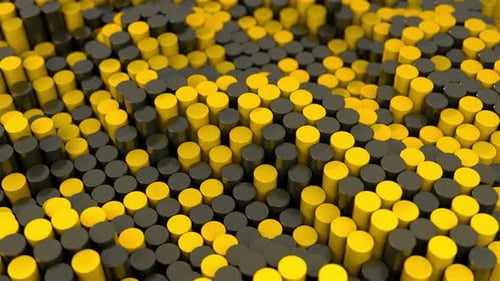 Yellow Gray Cylinders 140