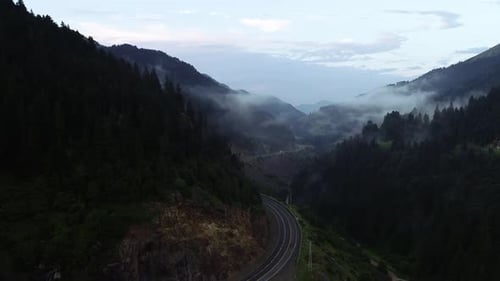 Aerial View Of Mountain Road