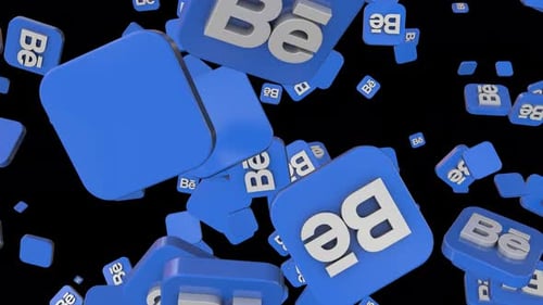 Loop de ícones sociais do Behance