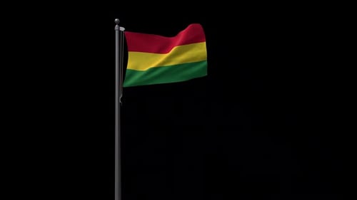 Bolivia Flag Waving Loop with Realistic Fabric Motion