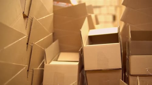 View of the Boxes in the Warehouse