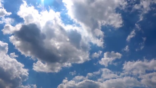 Softly Grey Clouds And Blue Sunny Sky