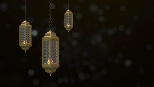 Ramadan Kerzenlaterne fallend hängend auf schwarzem Hintergrund 5