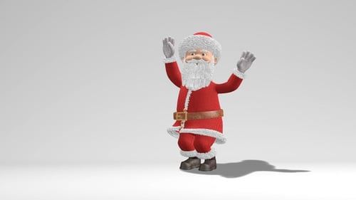 Animated 3D Cartoon Santa Claus Character Dancing Christmas Loop