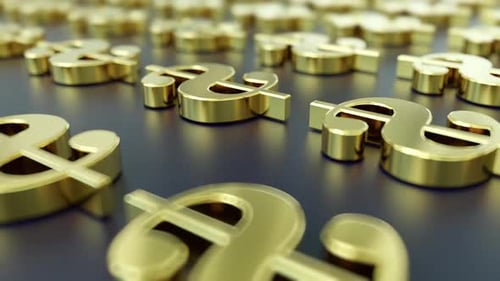 Golden Dollar Signs Financial Background Loop Animation